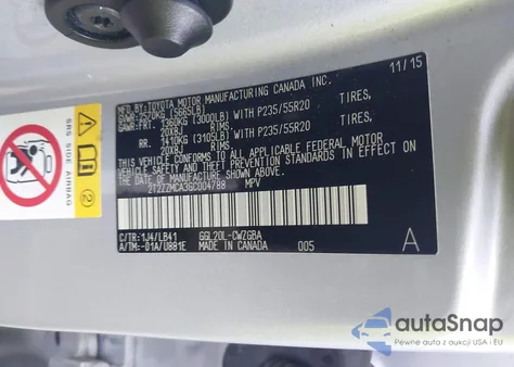 2016 Lexus Rx 350 z USA, uszkodzony, nr VIN 2T2ZZMCA3GC004788